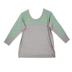 Dunner & Co Sweater Womens S Green Tan Metallic Lurex Colorblock Back Tie Top - take2supply