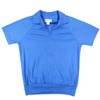 Tumbleweeds Polo Shirt Womens Small Vintage 80s Blue Cotton Blend Raglan USA - take2supply