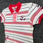 U.S. Polo Assn. Y2K Butterfly Stripe Polo Shirt Girls L White NWT C410 - take2supply