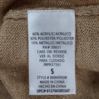 Dunner & Co Sweater Womens S Green Tan Metallic Lurex Colorblock Back Tie Top - take2supply