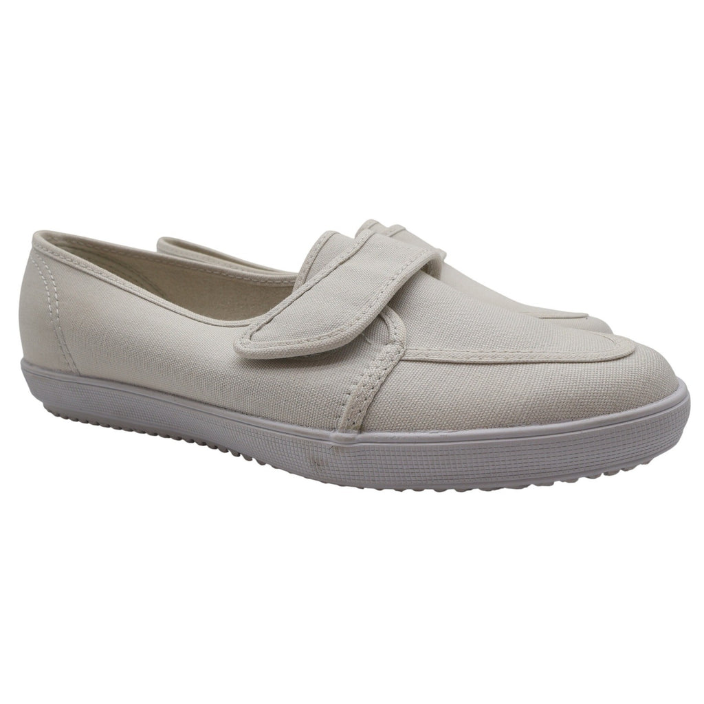 Grasshoppers Skipjack II White Canvas Shoes Womens 7.5 W Wide Hook Loop EF20000 - take2supply