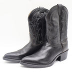 Laredo Western Boots Kids 3 Black Leather J-Toe Cowboy Boots 28-2210 New - take2supply