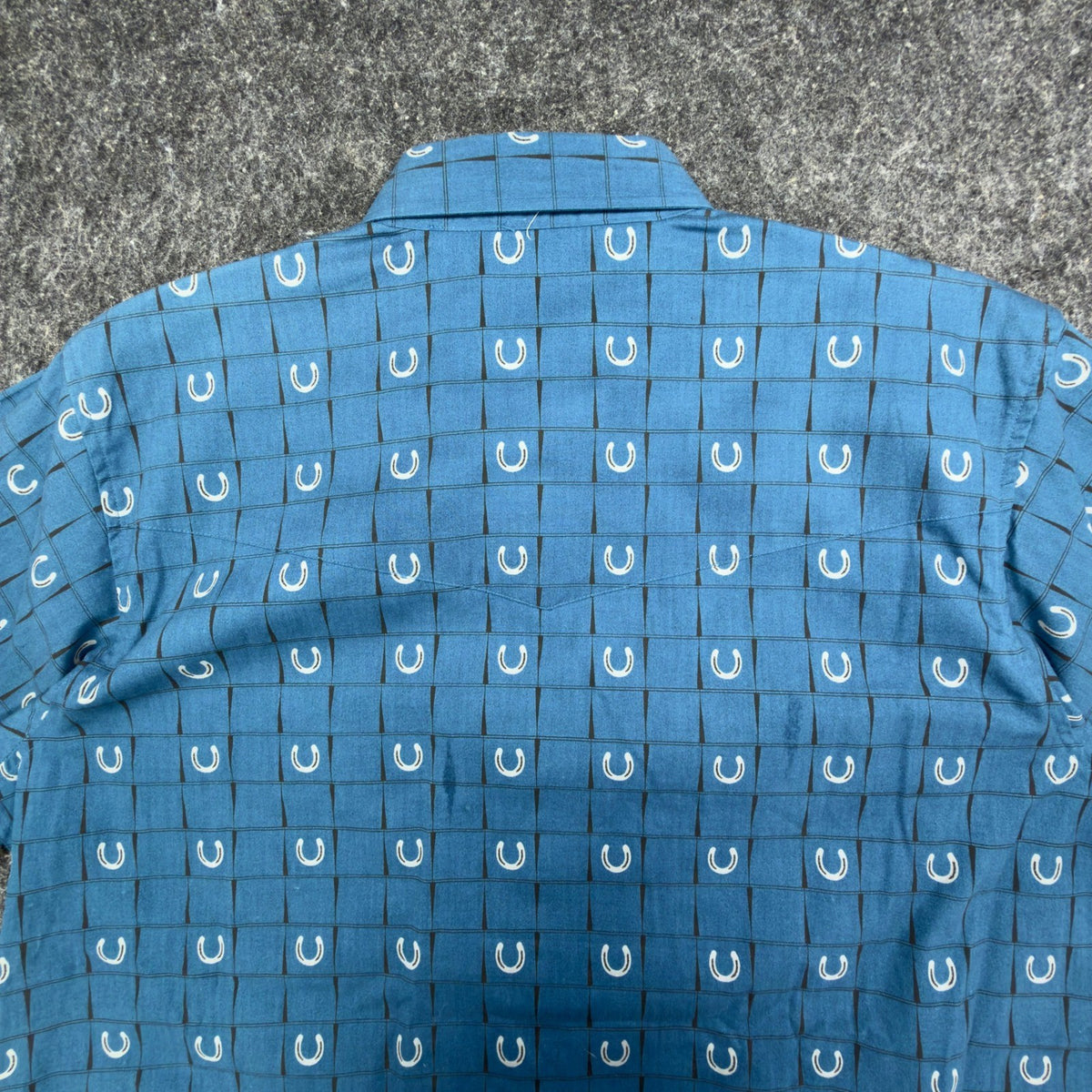 Cumberland Outfitters Western Shirt Mens Large Blue Horseshoe Cotton NWT - take2supply