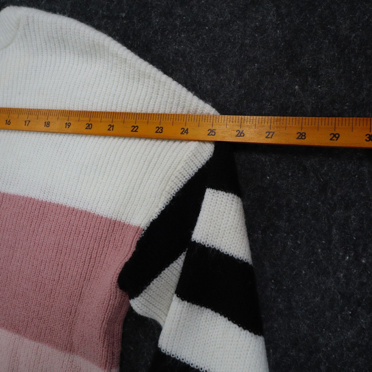 Hem & Thread Colorblock Striped Sweater Women Medium Pink Brown White Black Knit - take2supply