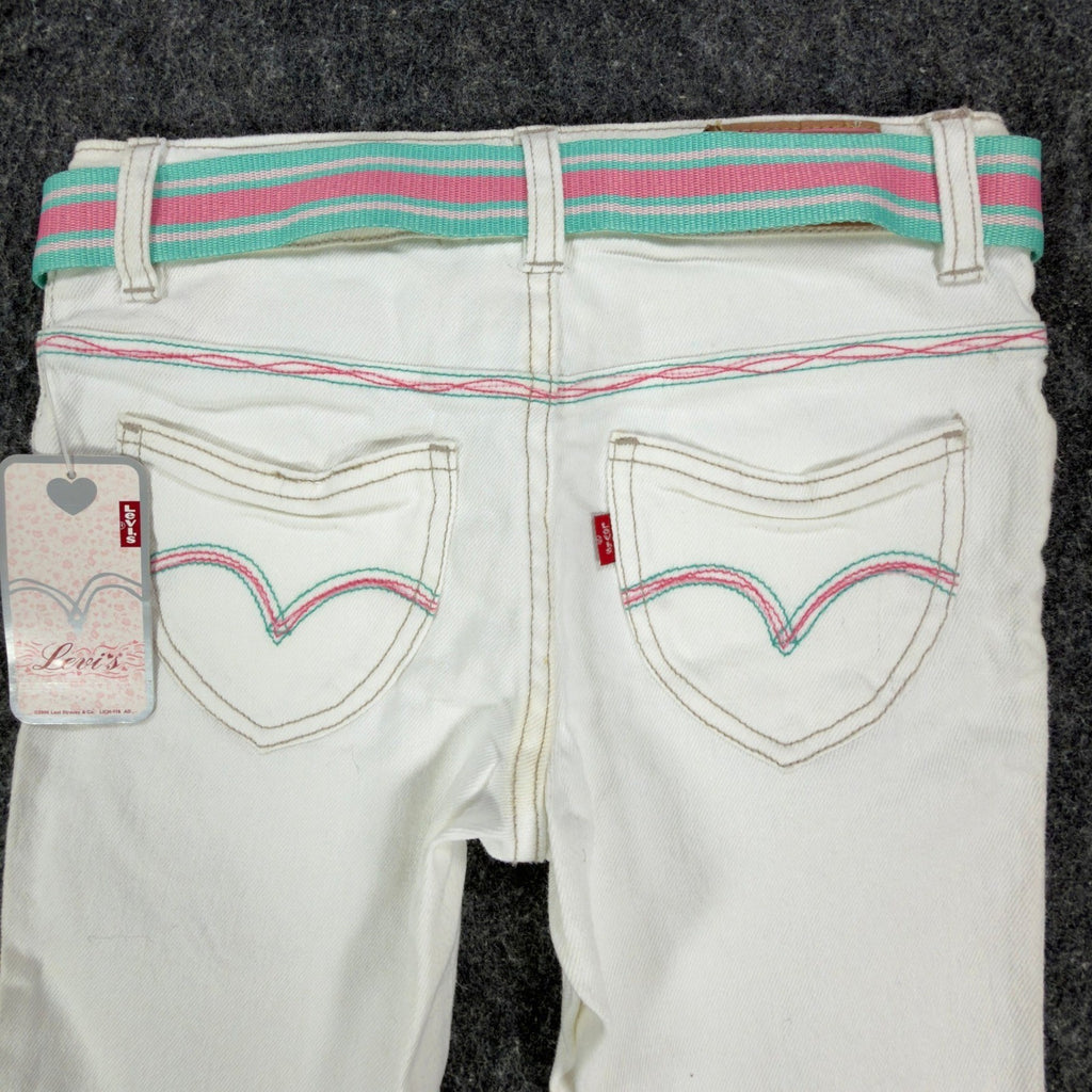 Levi's Y2K Denim Bermuda Shorts Girls 10 White Ramie Blend NWT - take2supply