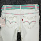 Levi's Y2K Denim Bermuda Shorts Girls 10 White Ramie Blend NWT - take2supply