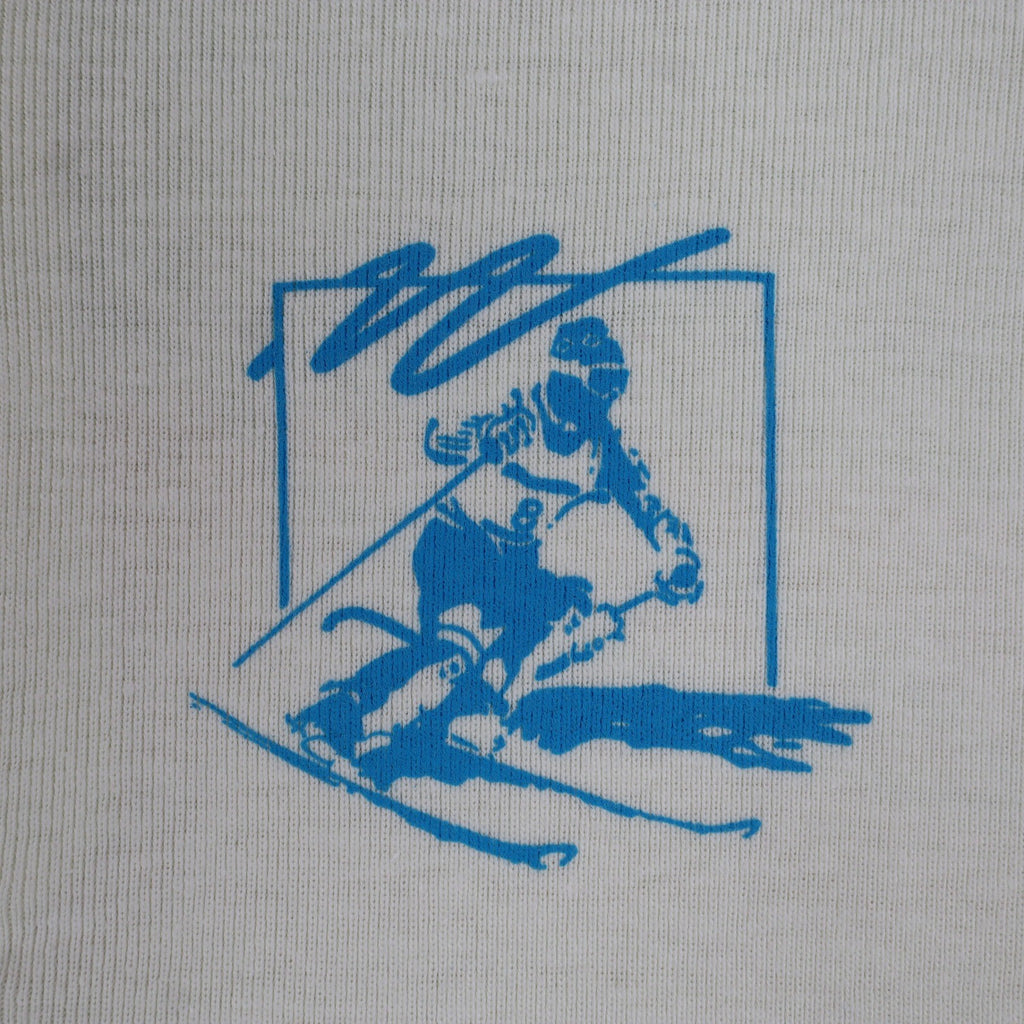 Buffalo Inc Henley Shirt Large Ski Graphic Cream Long Sleeve Cotton Blend USA NW - take2supply