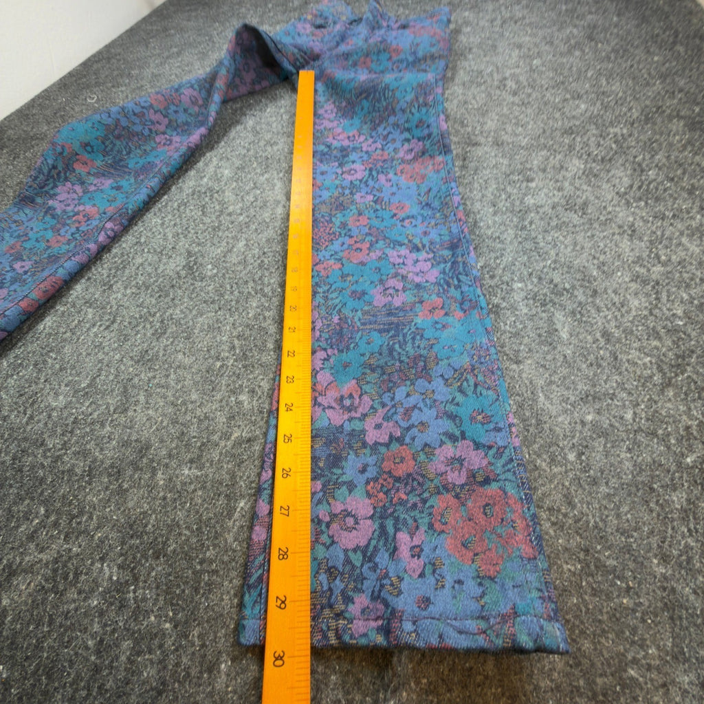 Lee Vintage 90s Floral Jeans Girls 12 Reg Blue USA Made NOS NWT 25 Waist - take2supply