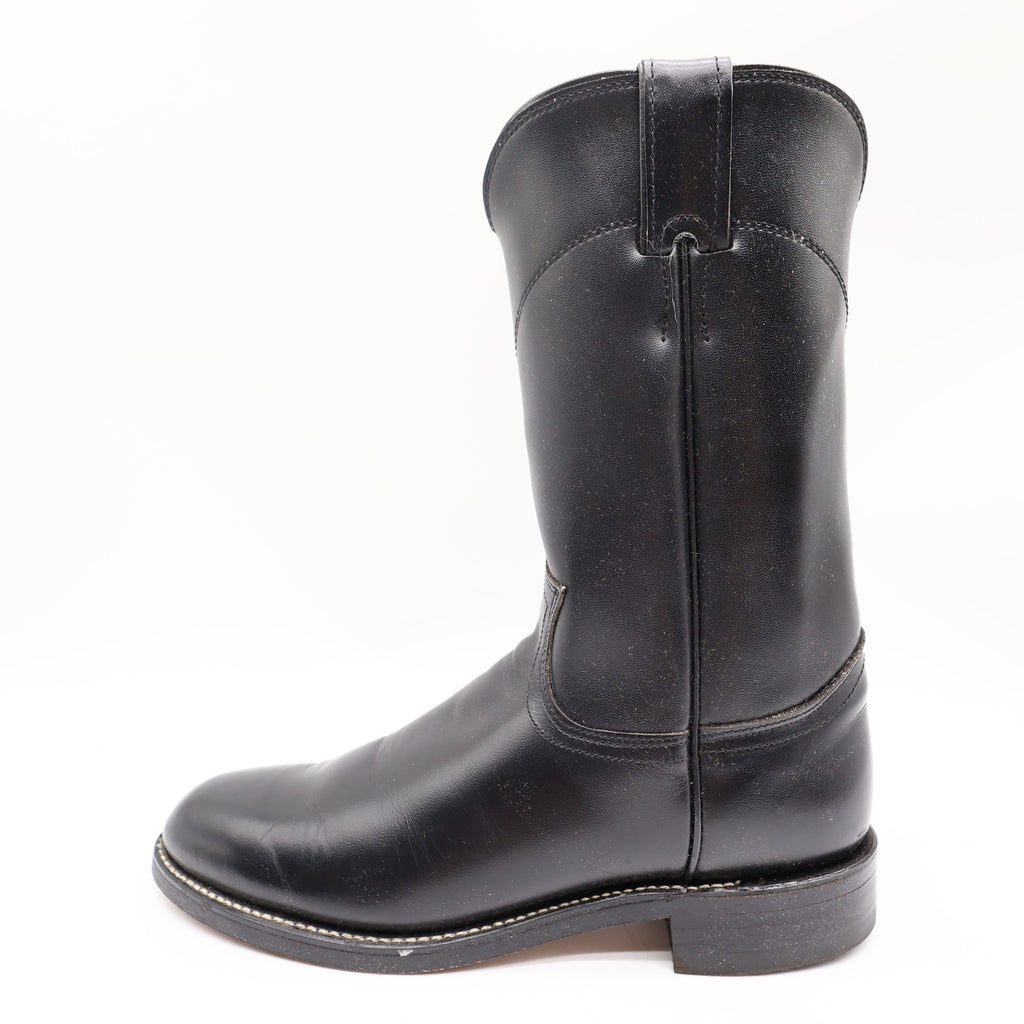 Justin Vintage Cowboy Boots Womens 6 Black Leather Deadstock NIB 3703L - take2supply