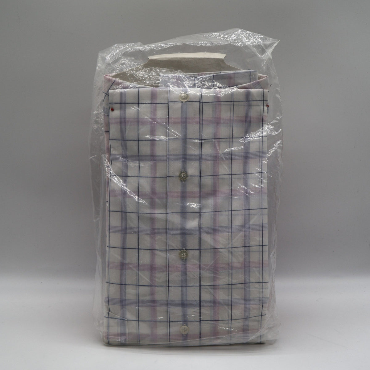 Mark VII Dress Shirt Mens 16 32/33 White Blue Pink Windowpane Plaid New Packaged - take2supply