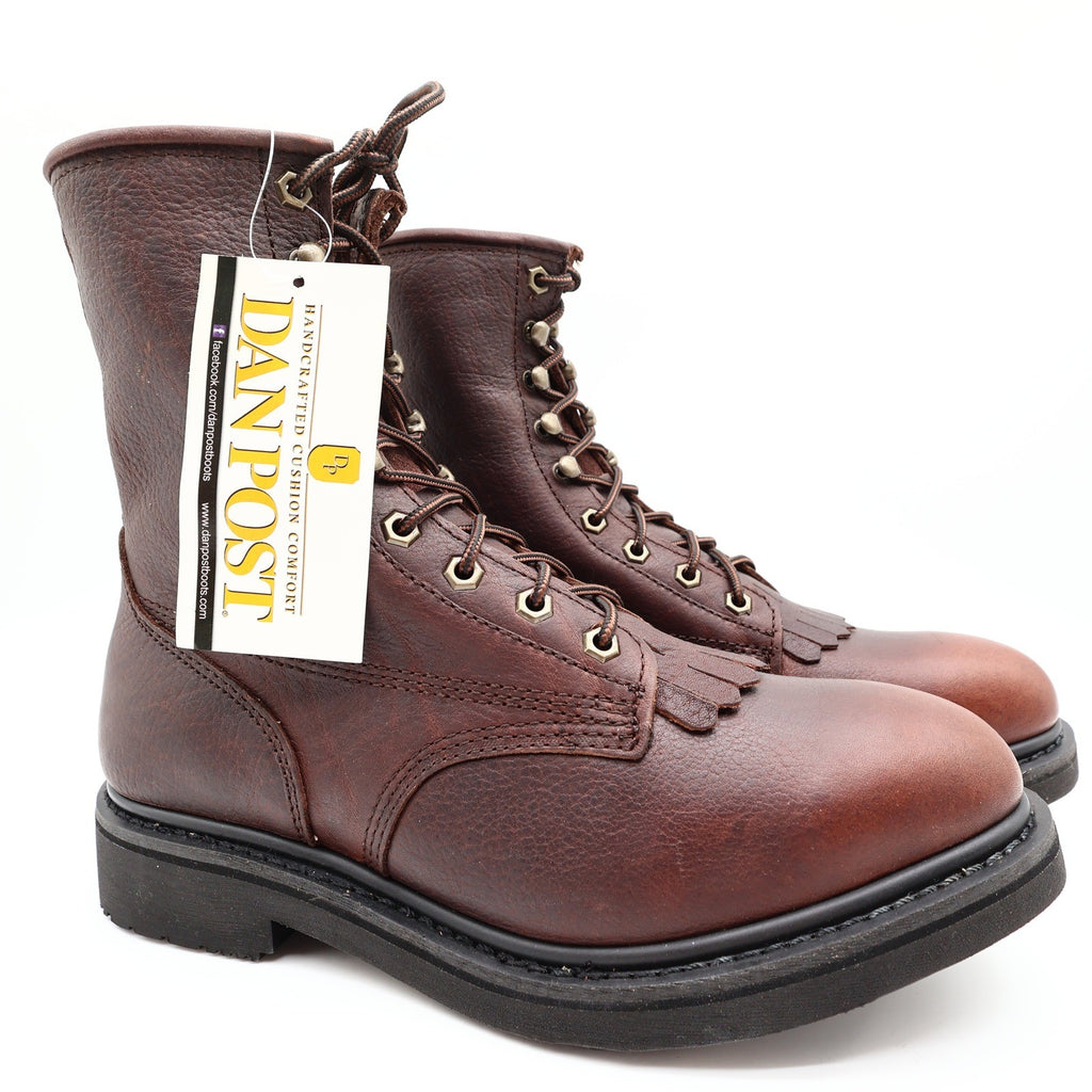 Dan Post DP69612 Briar Oily Laceup Boots Mens 10EW Brown Leather NWT New - take2supply
