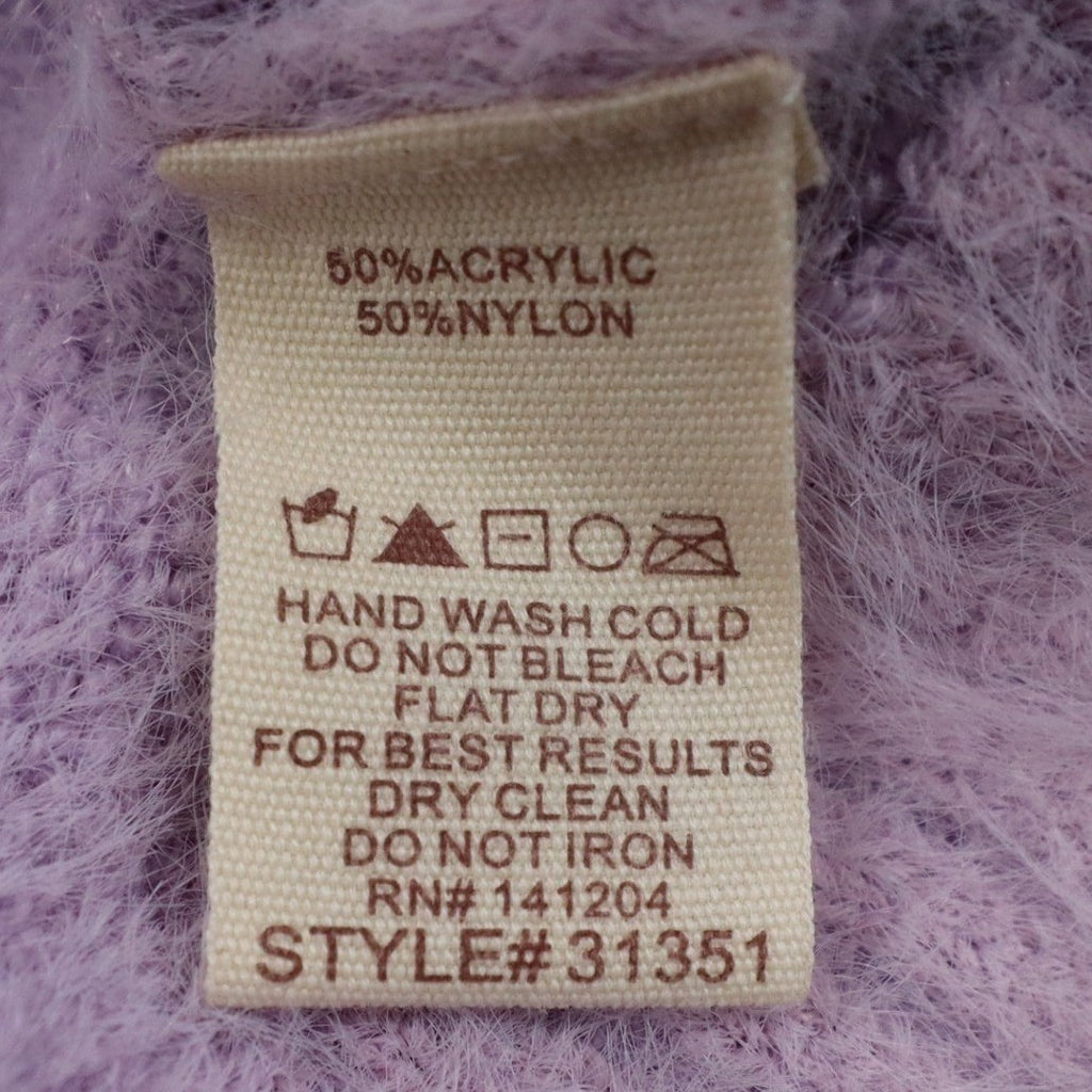 Hem & Thread Weekend Sweater Womens Large Lavender Fuzzy Eyelash Knit 31351 - take2supply