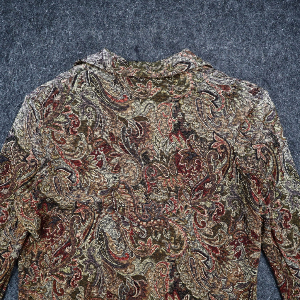 N Touch Paisley Blazer Womens Size S Brown Multi Metallic Single Button NWT - take2supply