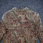 N Touch Paisley Blazer Womens Size S Brown Multi Metallic Single Button NWT - take2supply