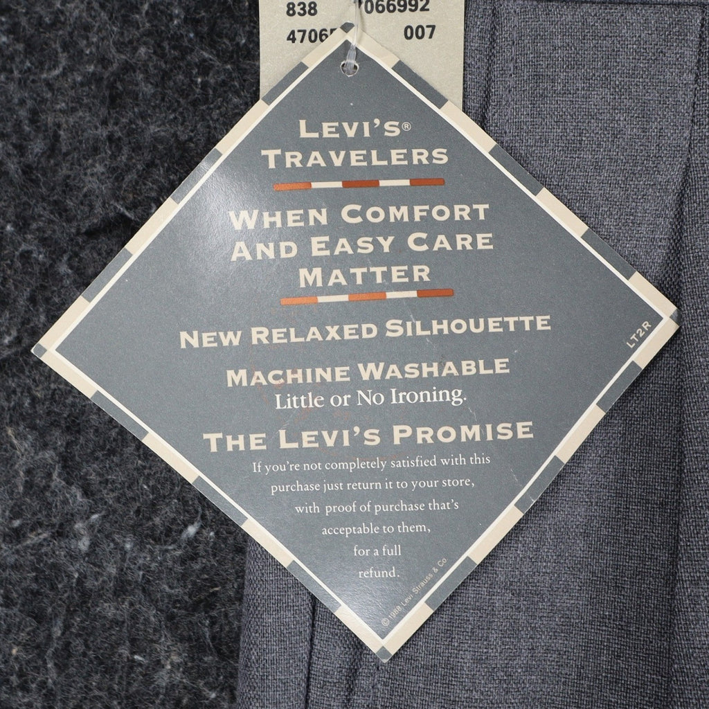 Levi's Travelers Dress Pants Mens 32x32 Vintage 80s Gray Wool Blend Pleated NWT - take2supply