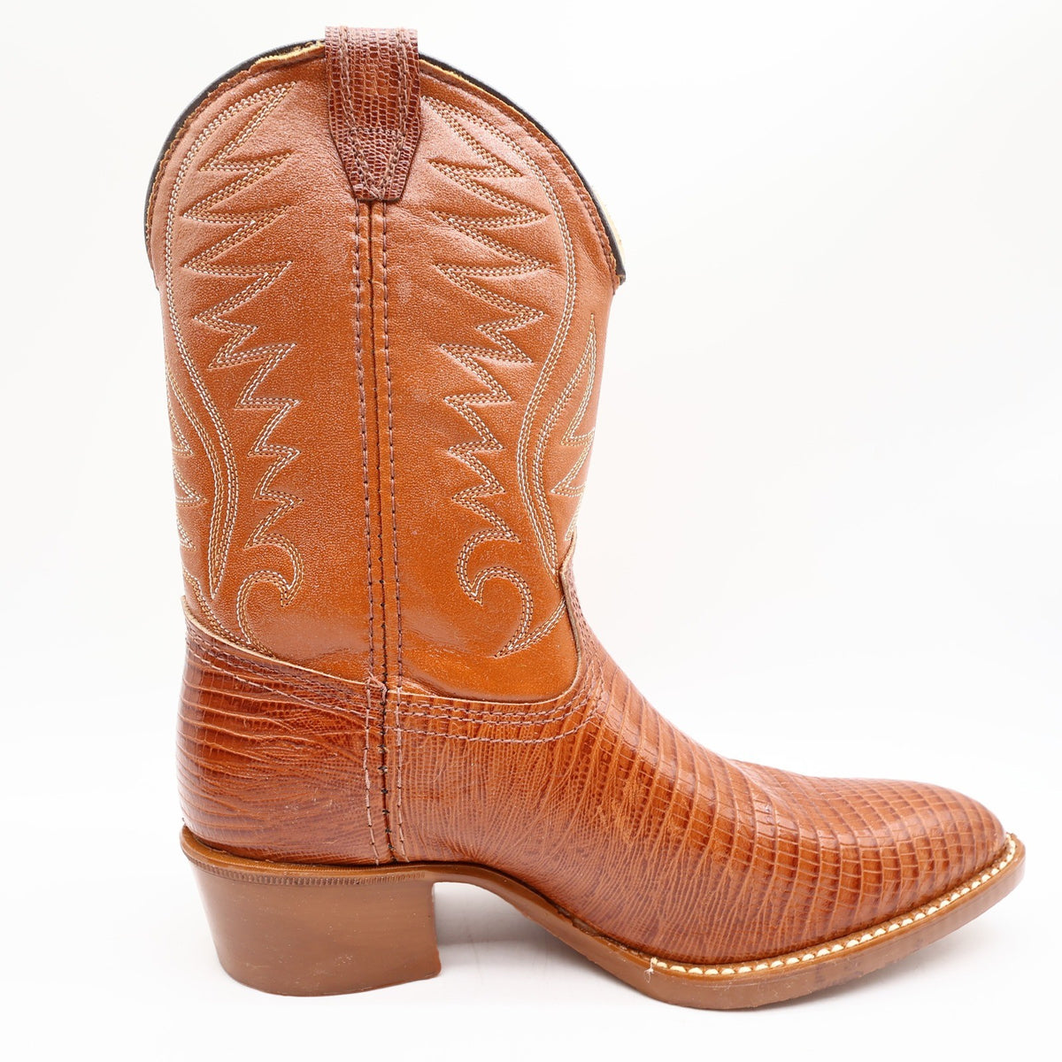 Acme Vintage Western Cowboy Boots Kids 2.5 D Brown Leather Deadstock NWT - take2supply