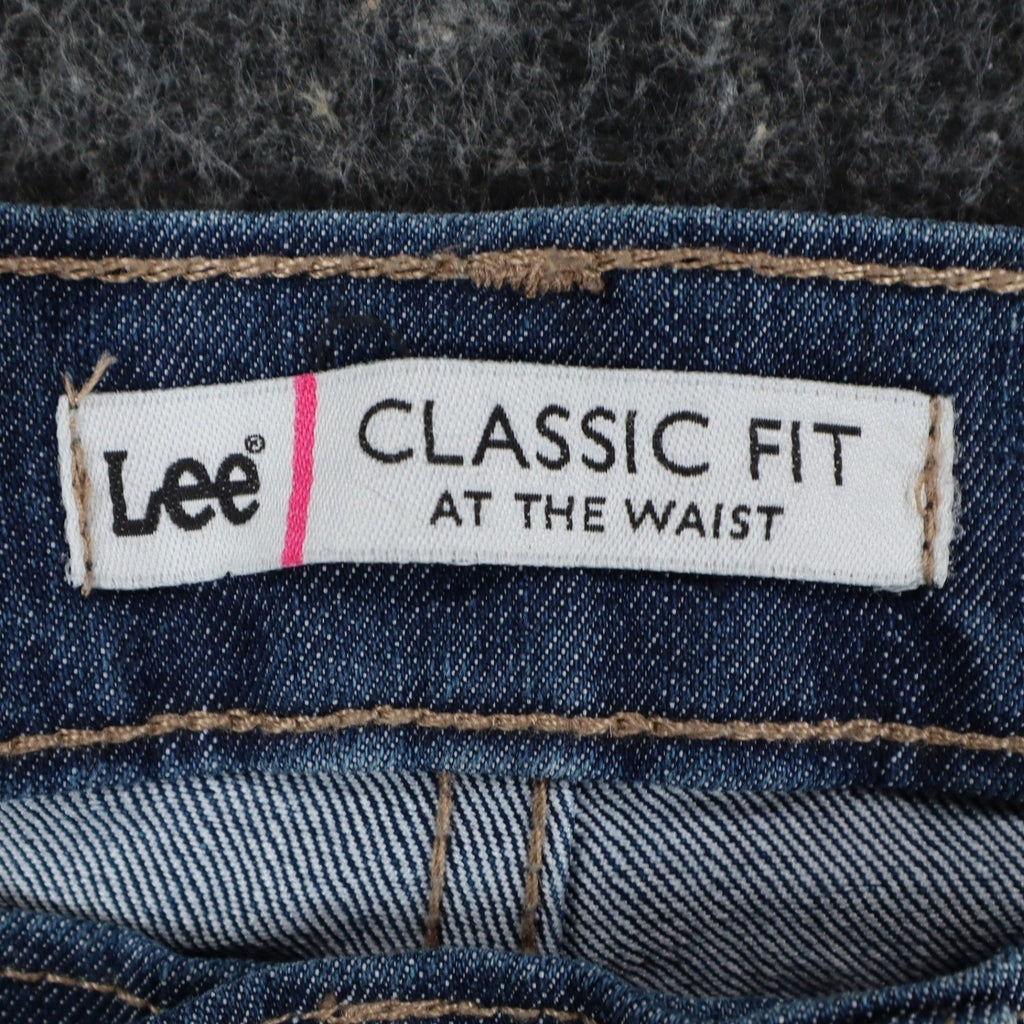 Lee Bermuda Shorts Women 6 M Classic Fit Carolina Blue Denim Stretch Belted NWT - take2supply