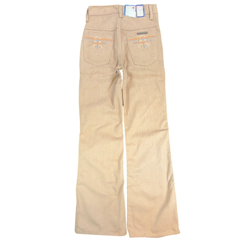 Maverick Vintage 70s Flare Pants Girls 10 Slim Beige USA NOS NWT 23.5x28 - take2supply