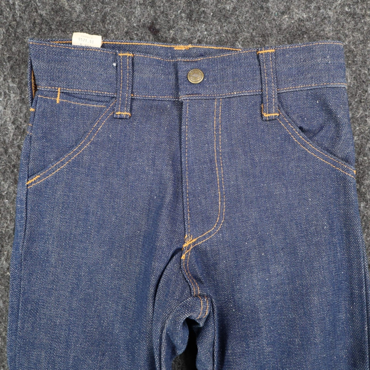 Key Vintage 70s Bell Bottom Jeans Kids 5 Reg Indigo Nu-Weave Denim Deadstock NOS - take2supply