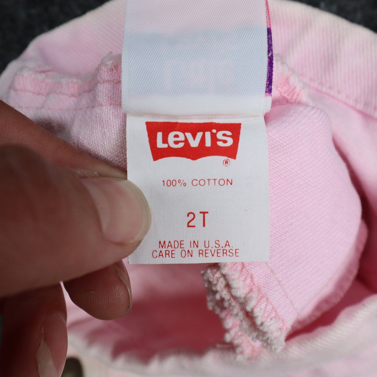 Levi's Denim Shorts Toddler 2T Vintage 90s Pink Cotton Pleated 900 Series USA - take2supply