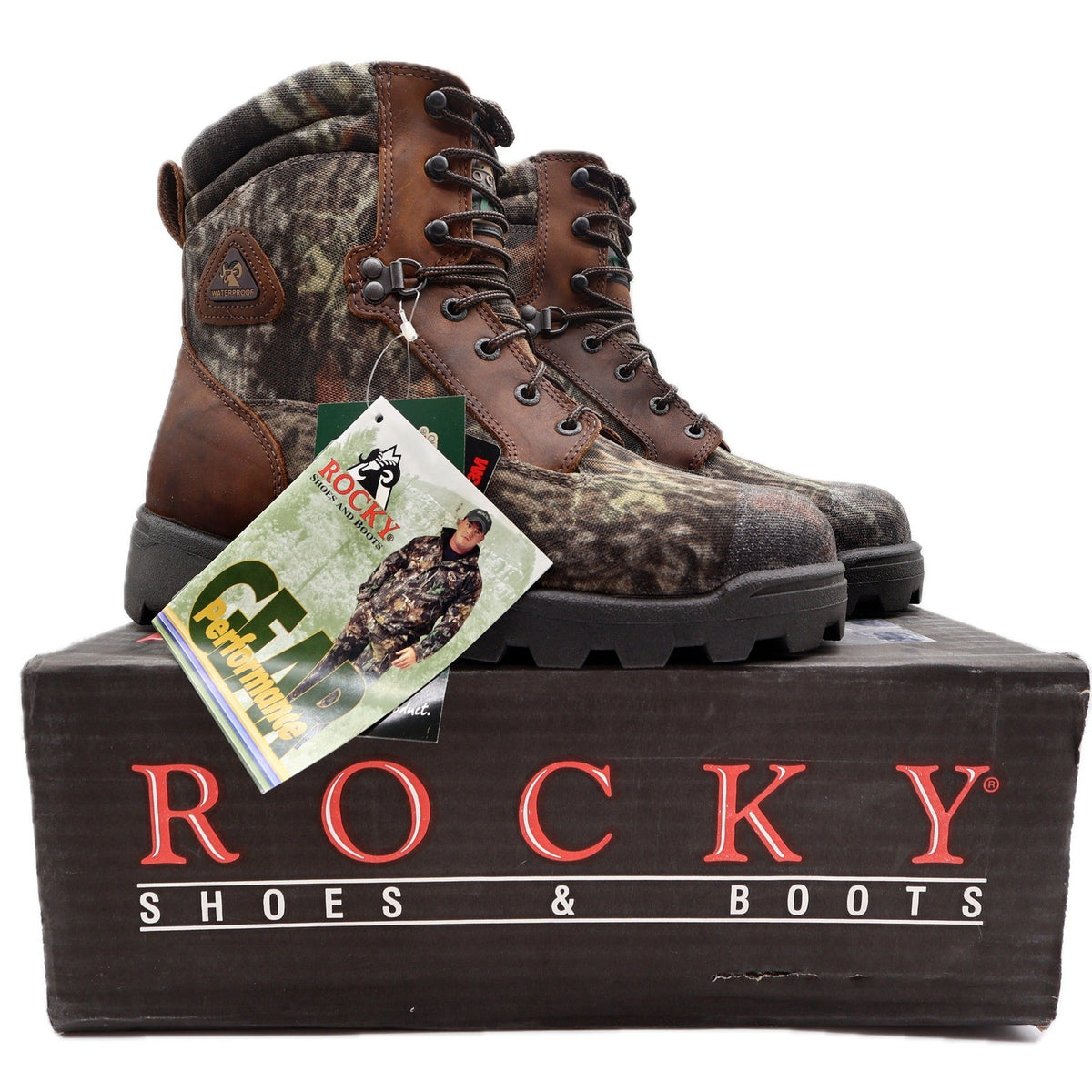 Rocky Y2K Wild Dawg 6" Hunting Boots Mens 8.5 MW Camo Leather New - take2supply