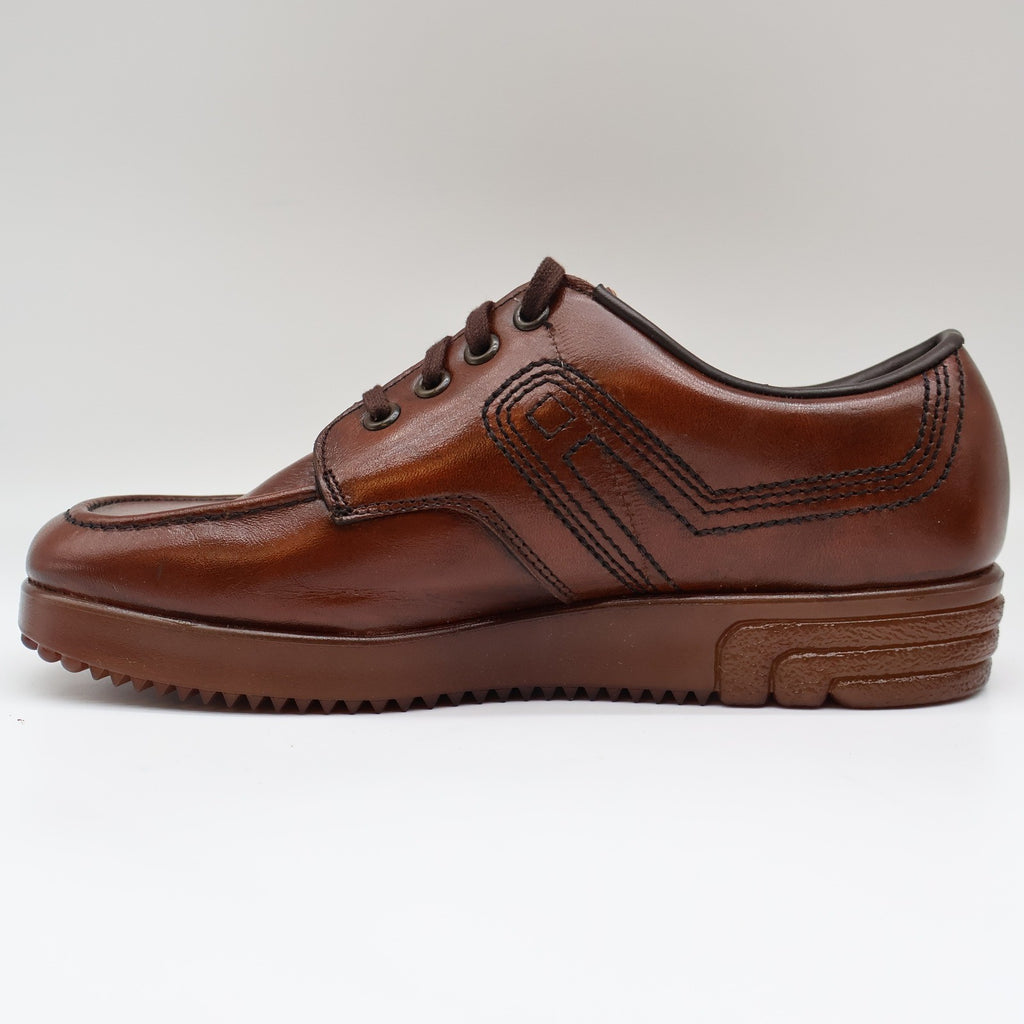 James Pepper Oxford Shoes Mens 5 D Vintage Brown Leather Moc Toe Made in USA - take2supply
