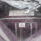 Van Heusen Dress Shirt Mens 16.5 34/35 Vintage Y2K Purple Striped Deadstock NIP - take2supply