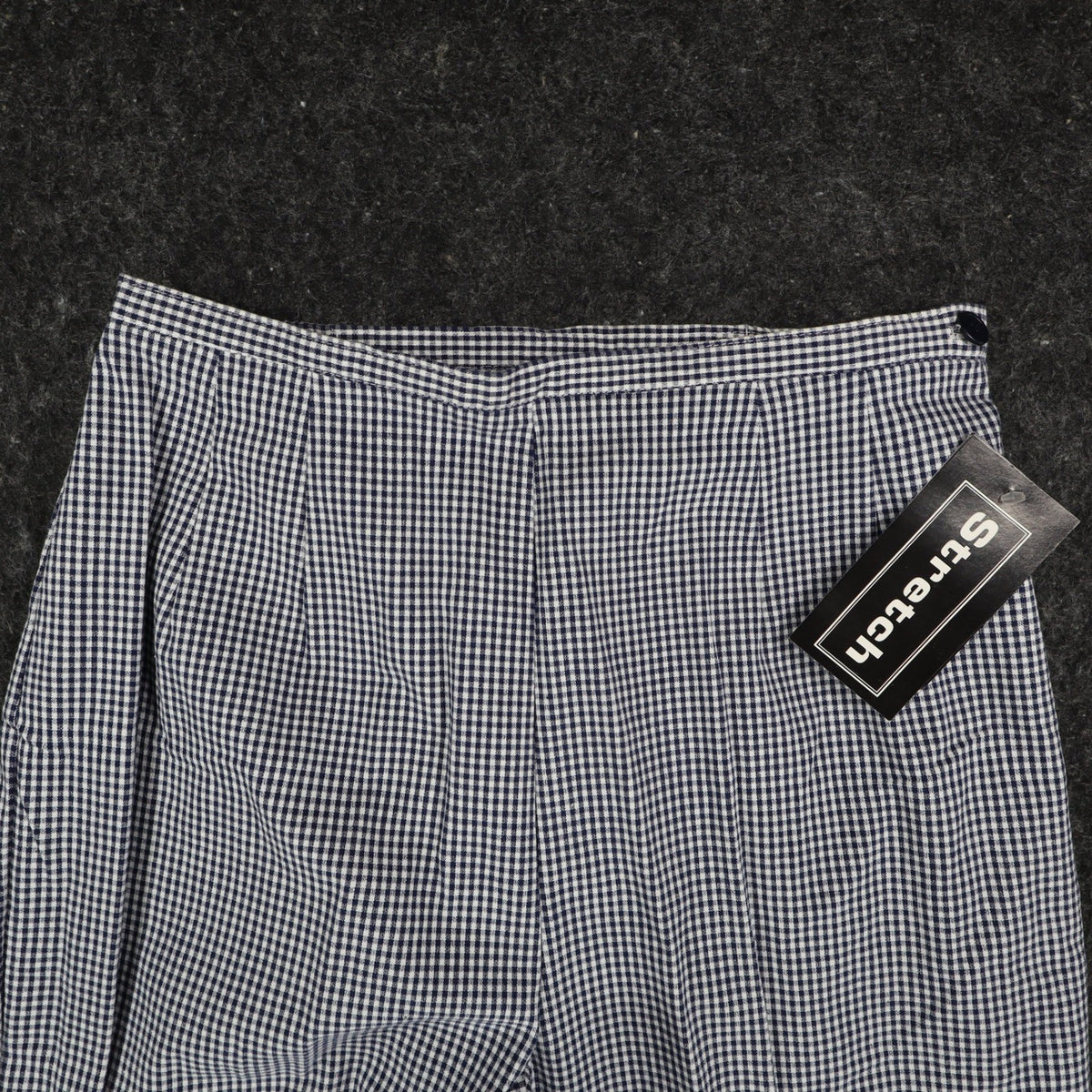 Southern Lady Gingham Pants Womens 8 Navy Blue White Check Stretch High Rise NEW - take2supply