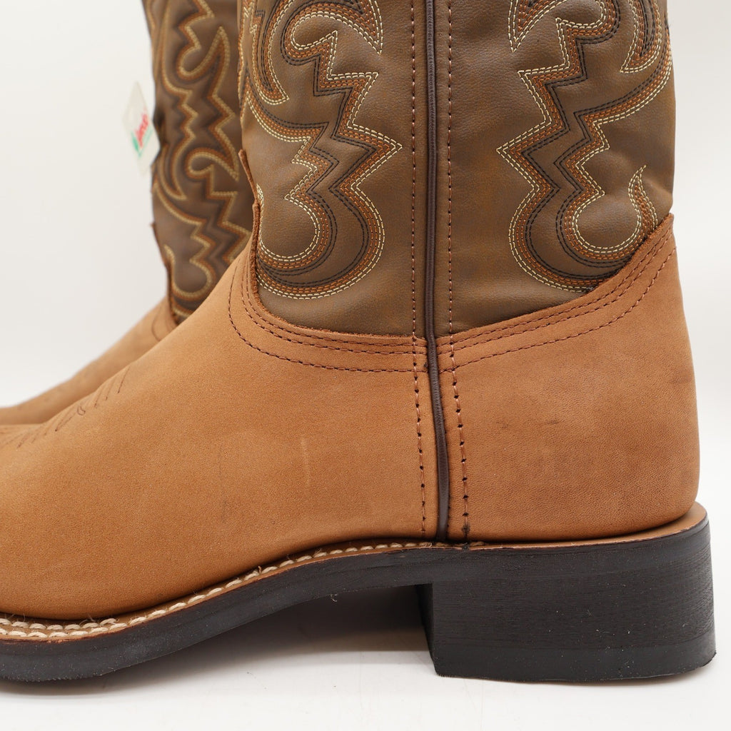 Laredo Cheyenne Stockman Boots Mens 9D Tan Leather Western Square Toe NIB - take2supply