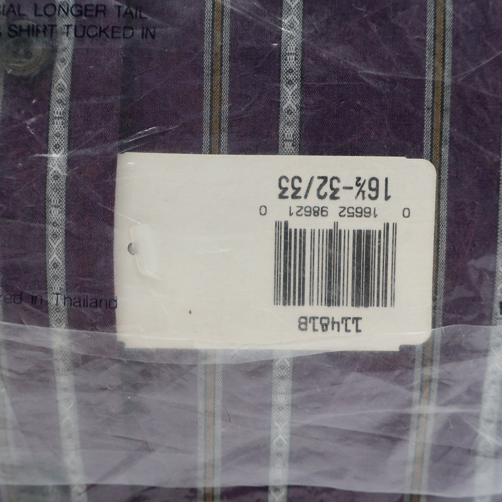 Van Heusen Dress Shirt Mens 16.5 32/33 Vintage 90s Purple Striped Deadstock NIP - take2supply