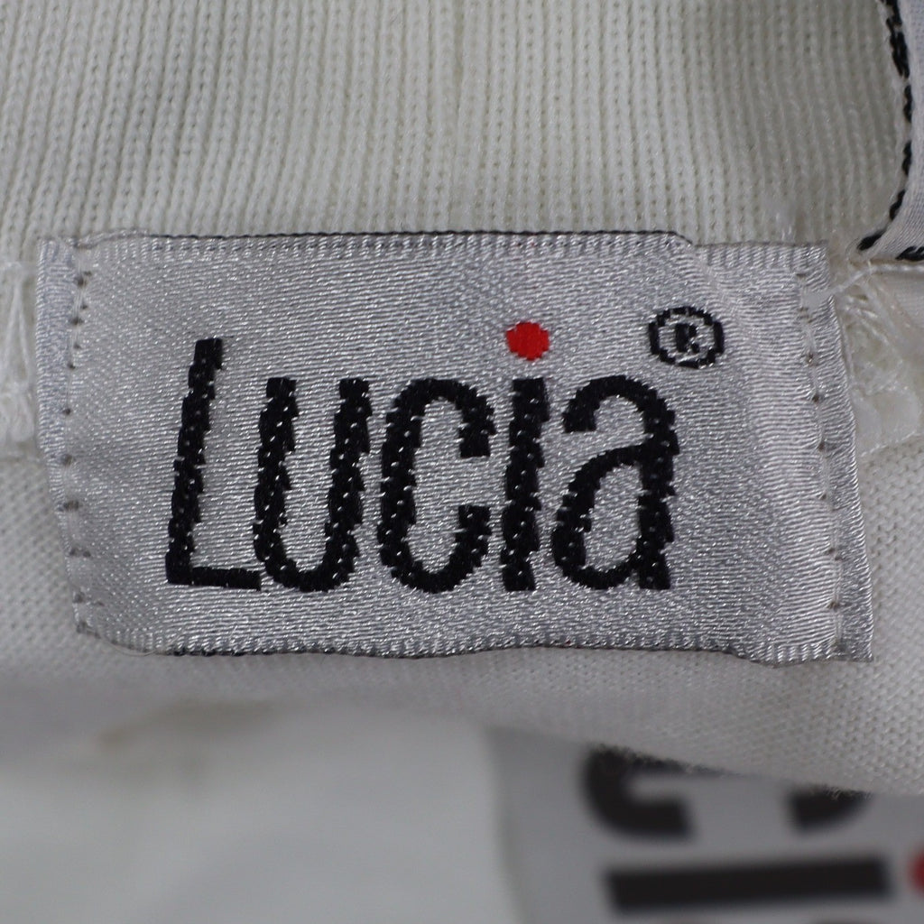 Lucia Mock Neck Top Womens Small Vintage 90s Ivory Embroidered Deadstock NWT - take2supply