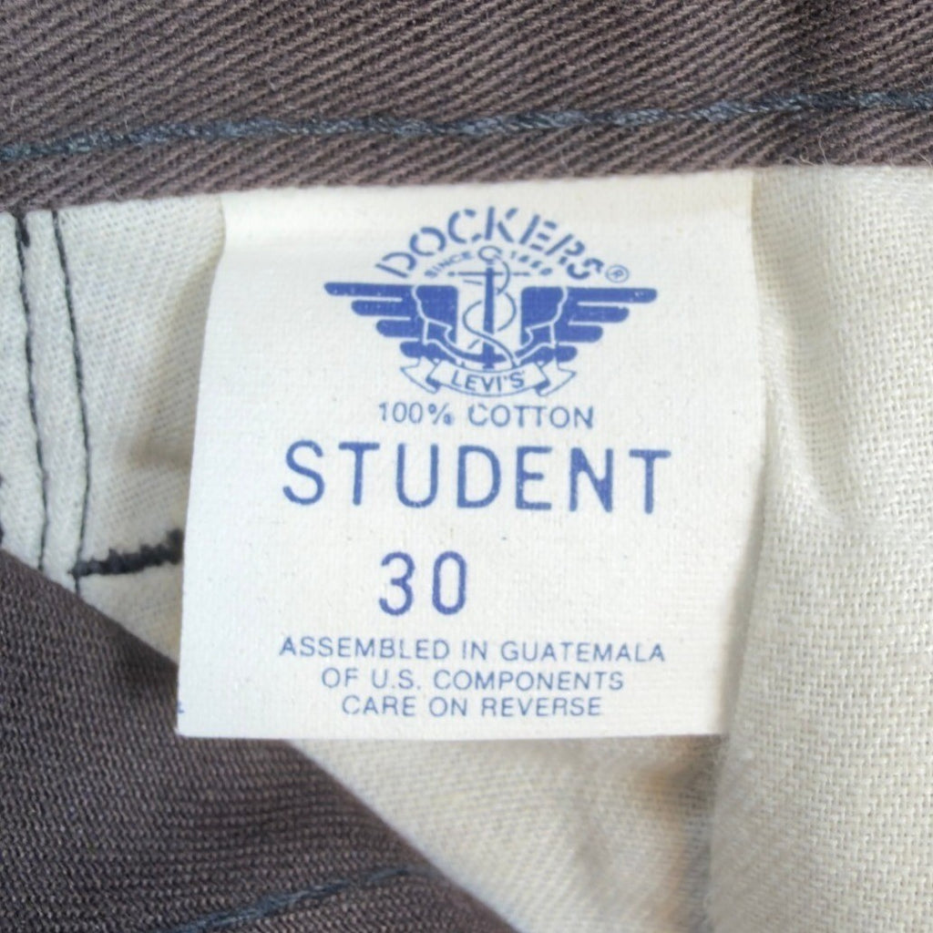 Dockers Shorts Mens 30 Brown Cotton Pleated Student Deadstock 82780-0559 Vintage - take2supply