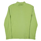 Nikki Mock Neck Top Small Y2K Granny Smith Green Ribbed Long Sleeve 44U5 NEW - take2supply