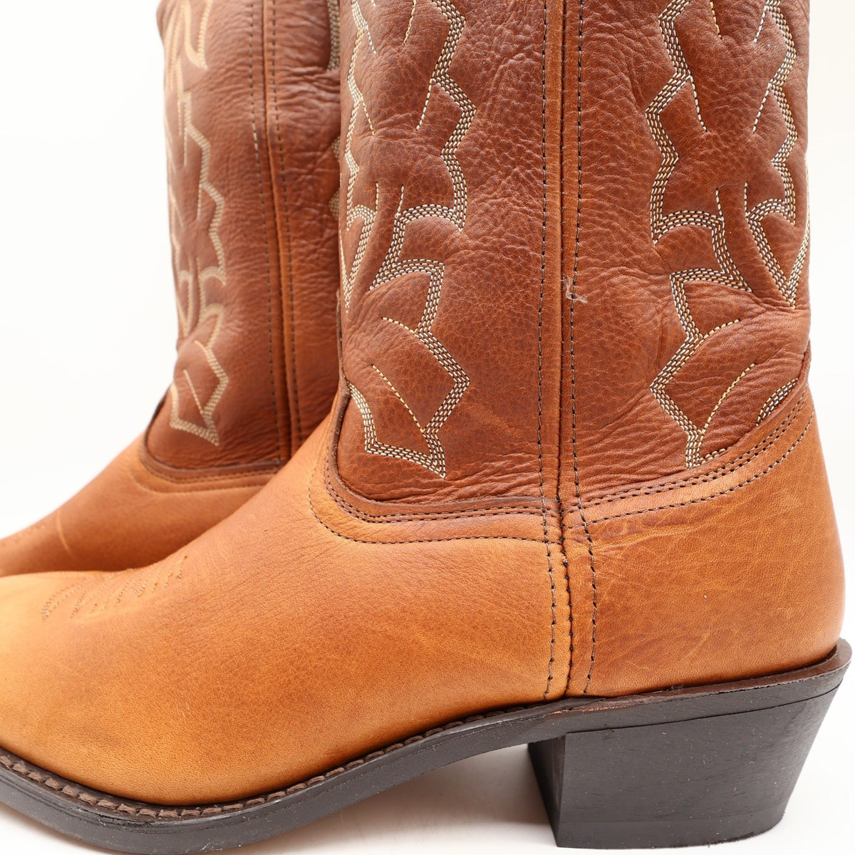 American West Cowboy Boots Mens 11 Walnut Deertan Leather New With Tags 68372 - take2supply