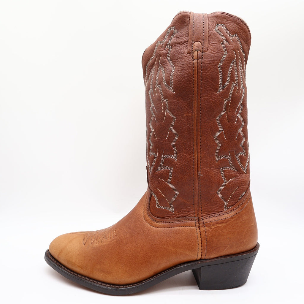 American West Cowboy Boots Mens 11 Walnut Deertan Leather New With Tags 68372 - take2supply