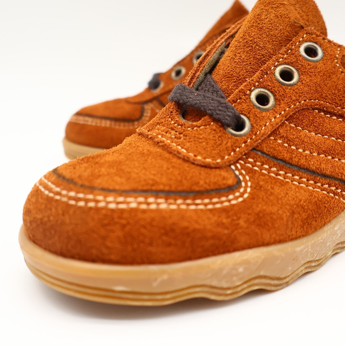 Walker Suede Oxford Shoes Mens 12.5D Vintage Deadstock Rust Brown Gum Sole 2646 - take2supply