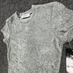A. Byer Y2K Textured Tee Womens M Gray Polyester NWT - take2supply