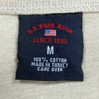 U.S. Polo Assn. Vintage Style Tee Women Medium Beige Cotton Logo Shirt New - take2supply