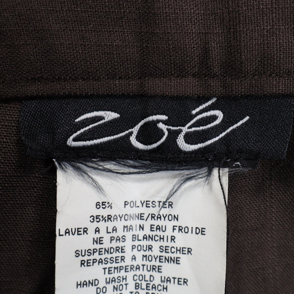 Zoe Pants Womens 16 Taupe Brown Grommet Straight Leg Canada NWT NOS - take2supply