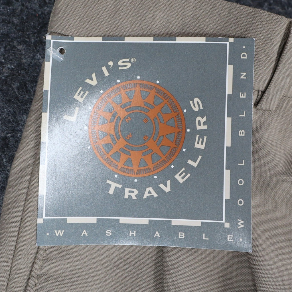 Levi's Travelers Dress Pants Mens 32x32 Vintage 90s Tan Wool Blend Pleated New - take2supply