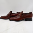 Fortune Loafers Mens 10 Vintage Brown Leather Moc Toe Bit Dress Shoes Deadstock - take2supply