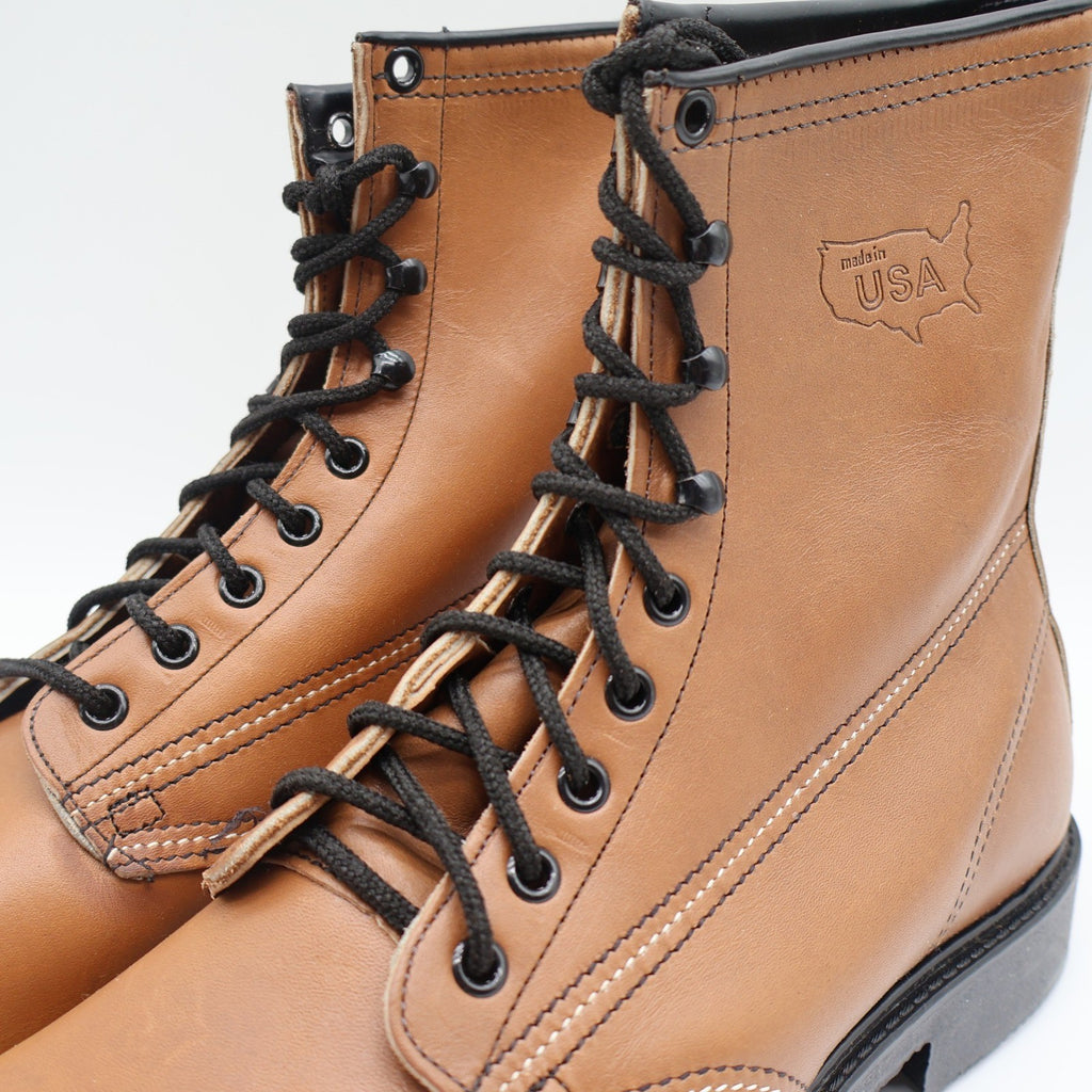 Walker Work Boots Mens 11 Vintage USA Leather Tan Brown Lace Up 8 Inch 709 NEW - take2supply