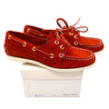 Vintage Boat Shoes 7.5 M Rust Red Suede Leather Moccasin Deck Shoes Deadstock - take2supply
