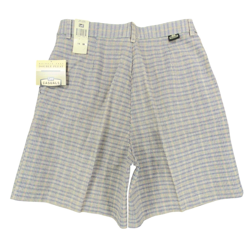 Vintage Lee Casuals Pleated Shorts Womens 14 Medium Plaid Cotton NWT 90s - take2supply