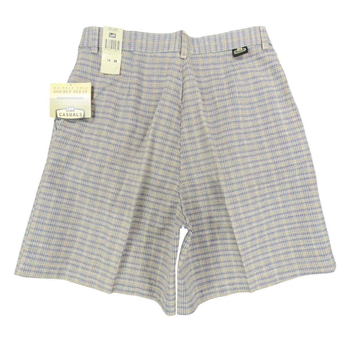 Vintage Lee Casuals Pleated Shorts Womens 14 Medium Plaid Cotton NWT 90s - take2supply