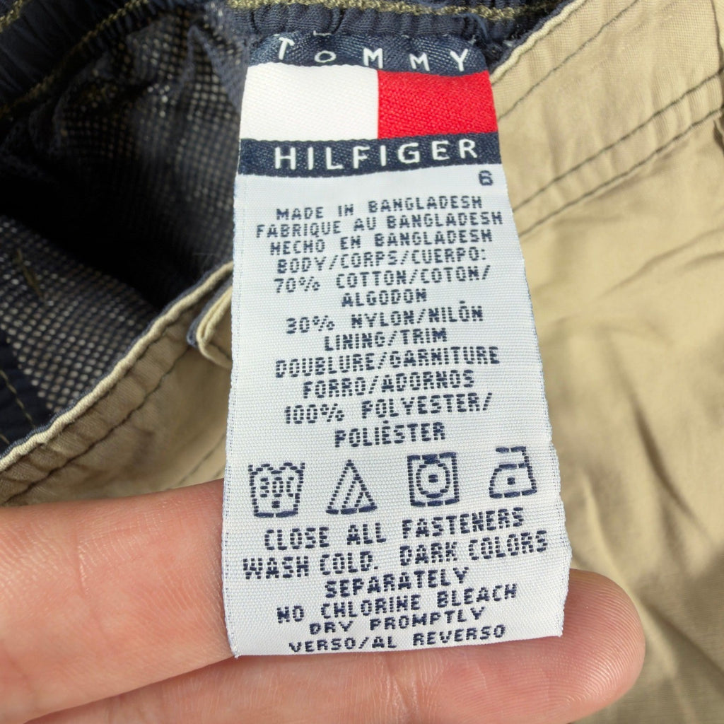 Tommy Hilfiger Y2K Cargo Shorts Boys 6 Khaki Cotton Nylon NWT New - take2supply