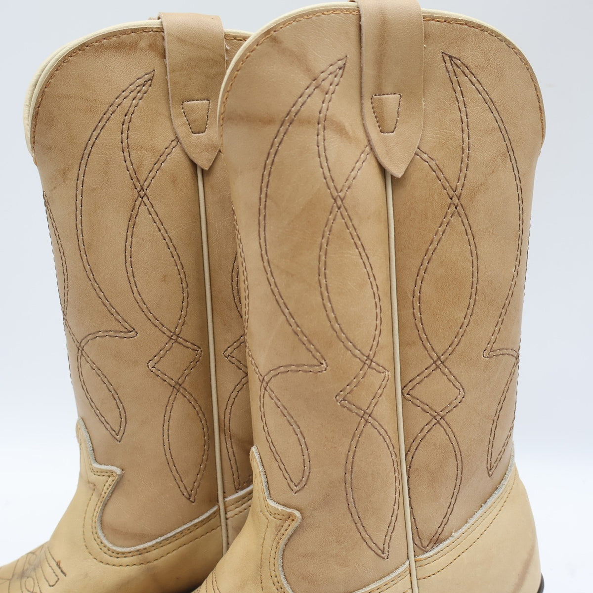 Laredo Western Boots Kids 4.5 D Vintage Natural Tan Leather Cowboy 28-01715 NAT - take2supply