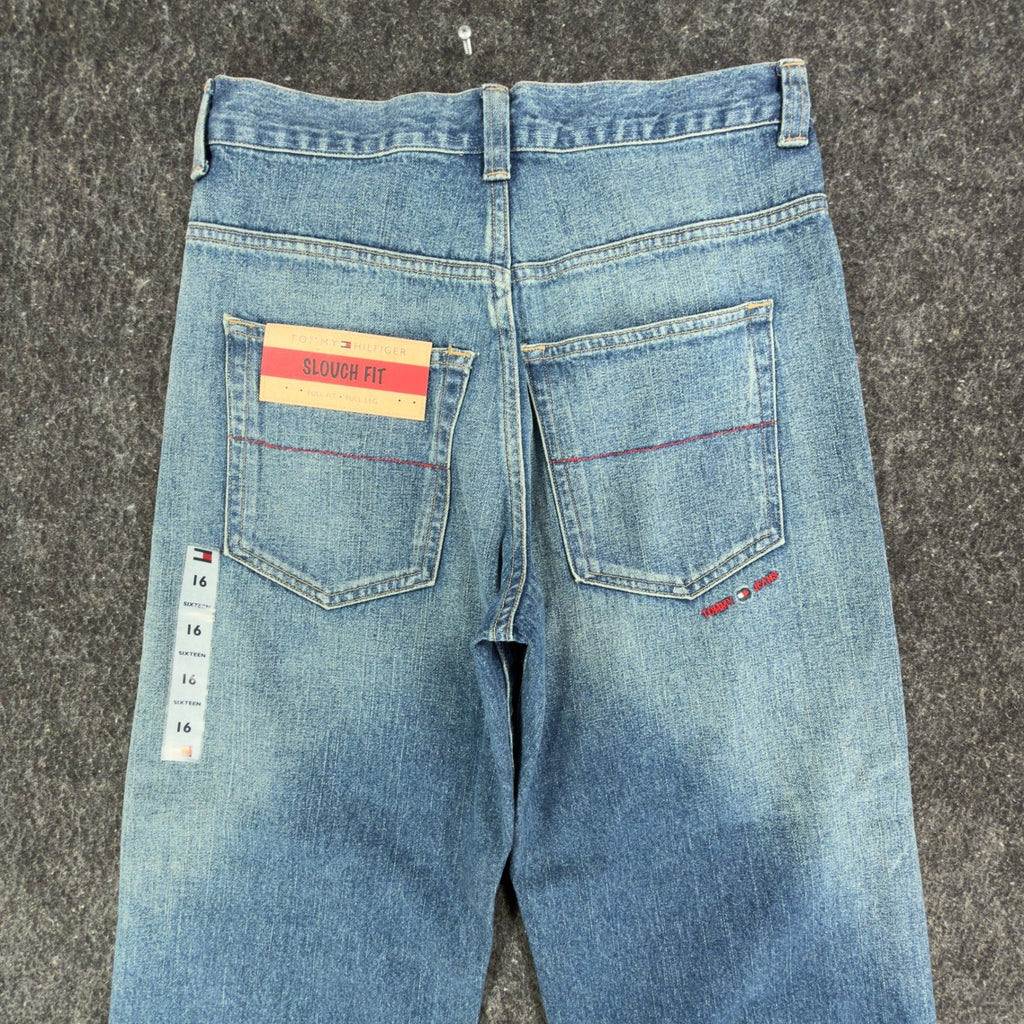 Tommy Hilfiger Y2K Slouch Fit Jeans Boy 16 Blue Cotton Deadstock NWT - take2supply