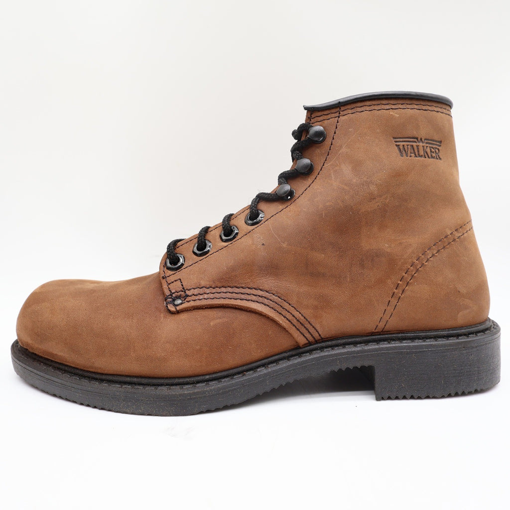 Walker Vintage Work Boots Mens 9 Brown Leather Deadstock Made In USA NIB NWT - take2supply
