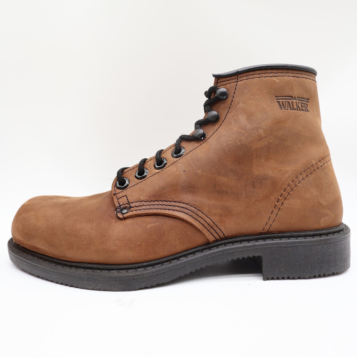 Walker Vintage Work Boots Mens 9 Brown Leather Deadstock Made In USA NIB NWT - take2supply